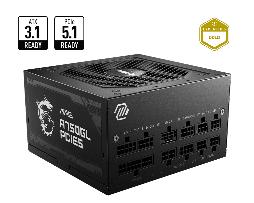 MSI MAG A750GL PCIE5 750W Gold Full modular Power Supply