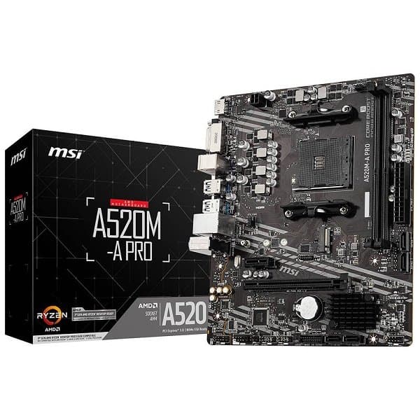 MSI A520M-A PRO DDR4 AM4 Micro ATX Motherboard