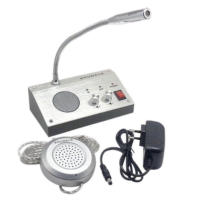 Dual-Way Audio Record Output Counter Interphone Window Walkie Talkie ZDL-9908 مايك دسك