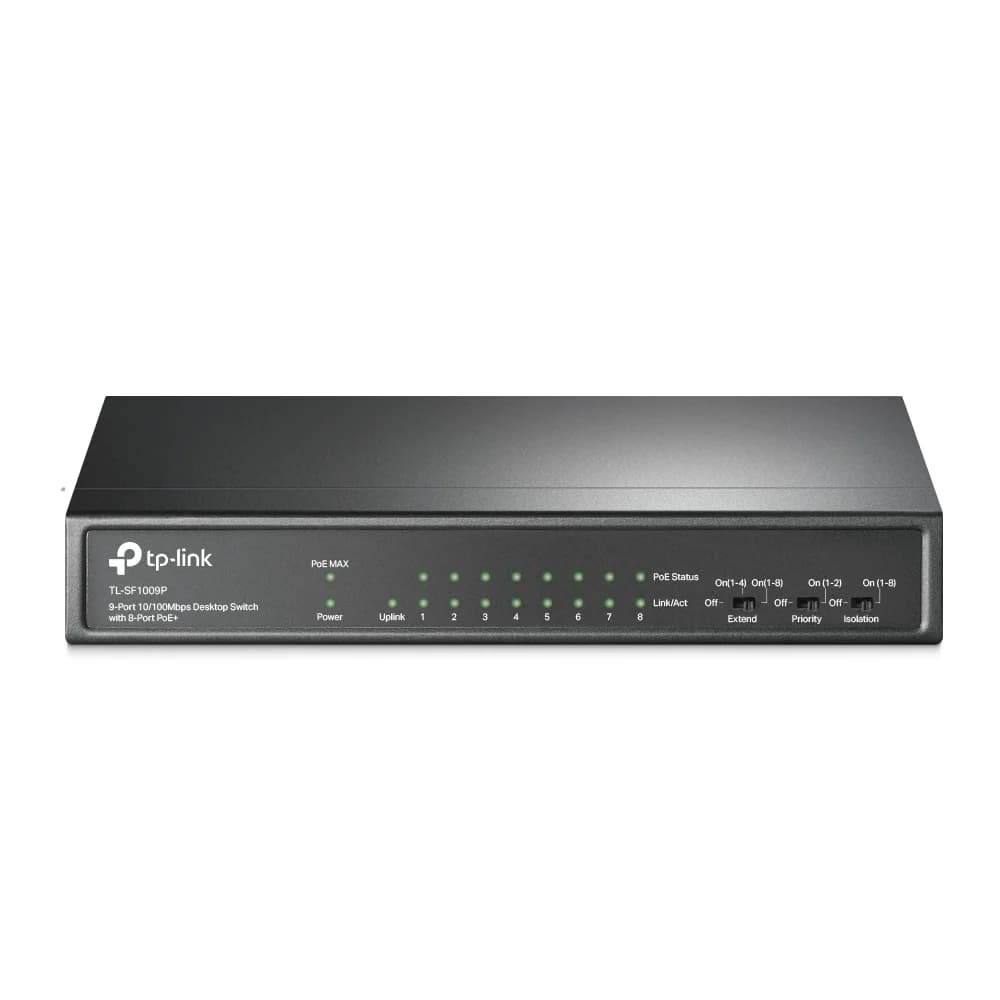 TP-LINK 9 PORT 10/100 ( 8 POE – 65 W ) DESKTOP POE+ SWITCH / TL-SF1009P