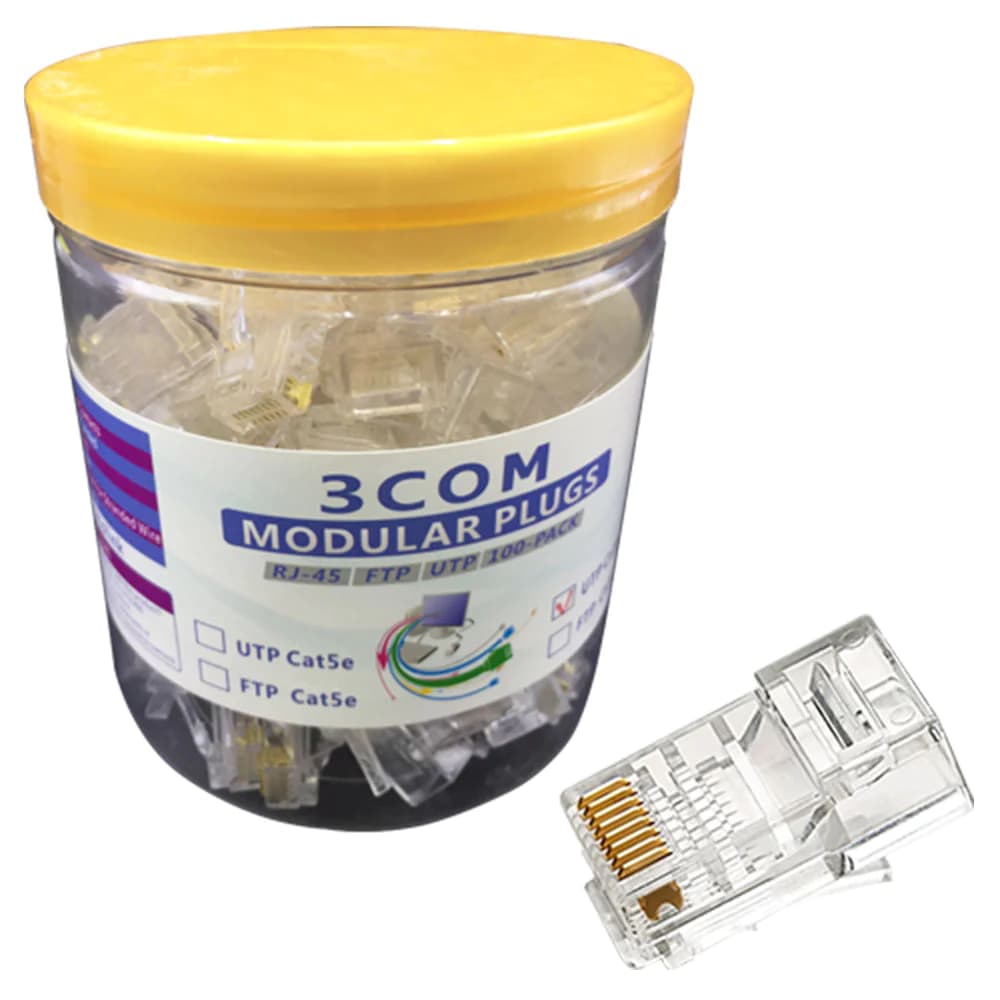 RG45 Plastic 3COM CAT5 مجموعة 100 قطعة