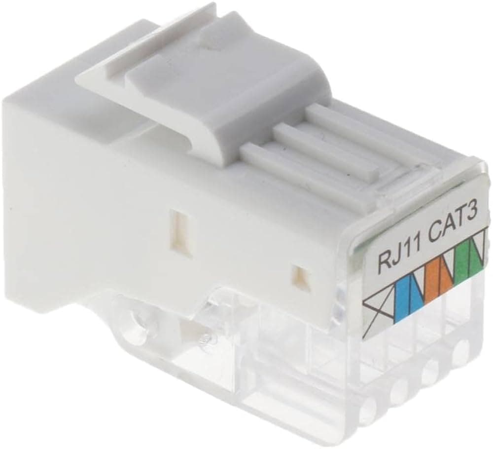ICC IC1076V0WH Voice RJ11 Keystone Jack, EZ Style, White لقمة نت