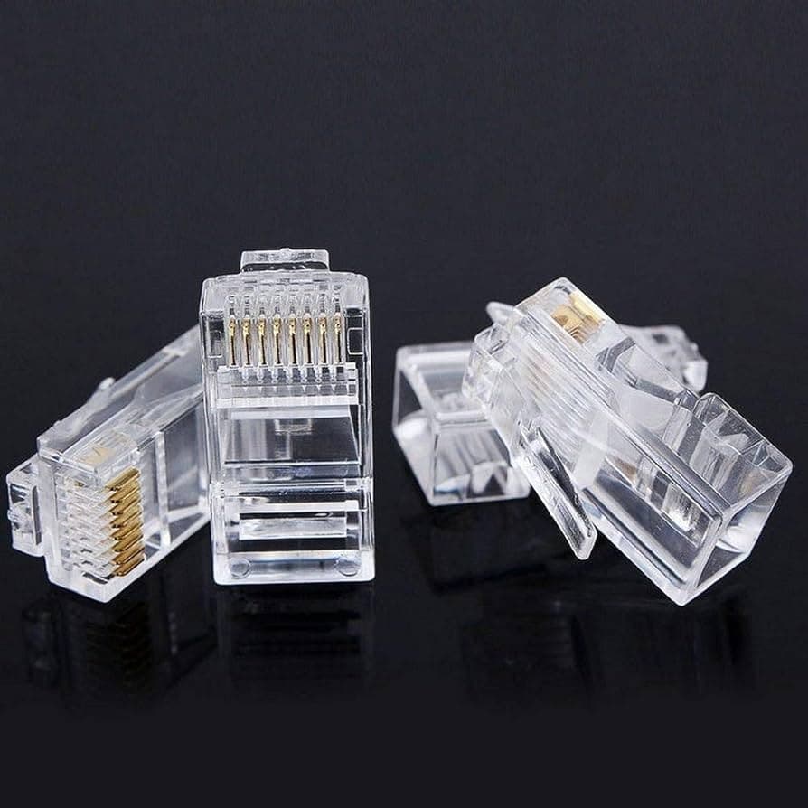Connectors for RJ Cat 5 cables,100 pieces _ مجموعة من 100 قطعة