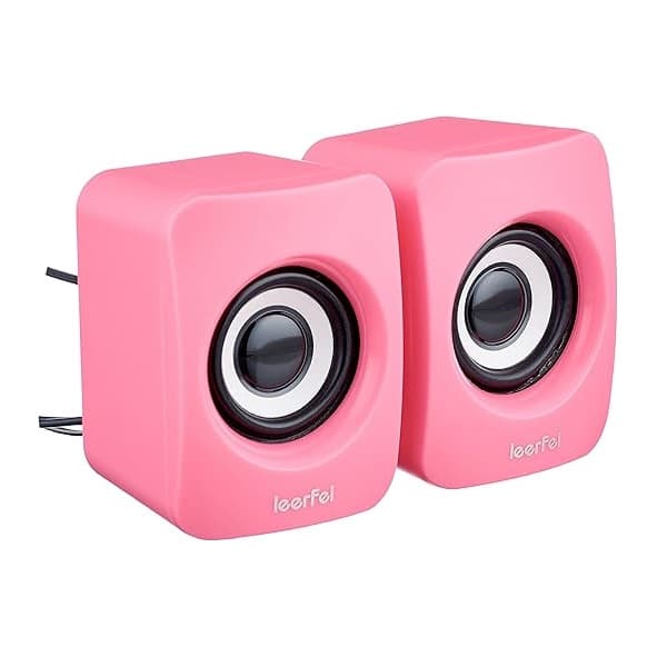 Leerfei N8 multimedia digital speaker – light pink, wired