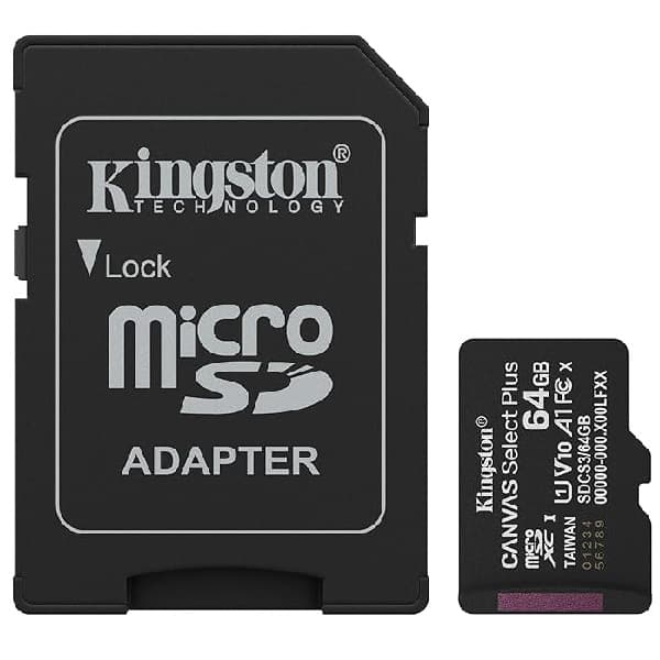 Kingston Canvas Select Plus 64GB microSDXC Memory Card with Adapter
