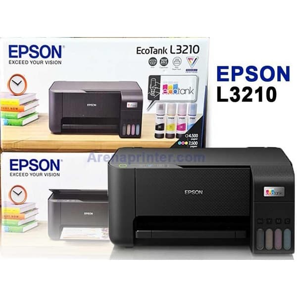 EPSON ECO TANK L3210(NEW) طابعة الوان ايكو تانك حبر سائل جديدة طباعةونسخ ومسح ضوئي بسعة حبارة 12000 وسرعة تصل الى48 ورقة في الدقيقة