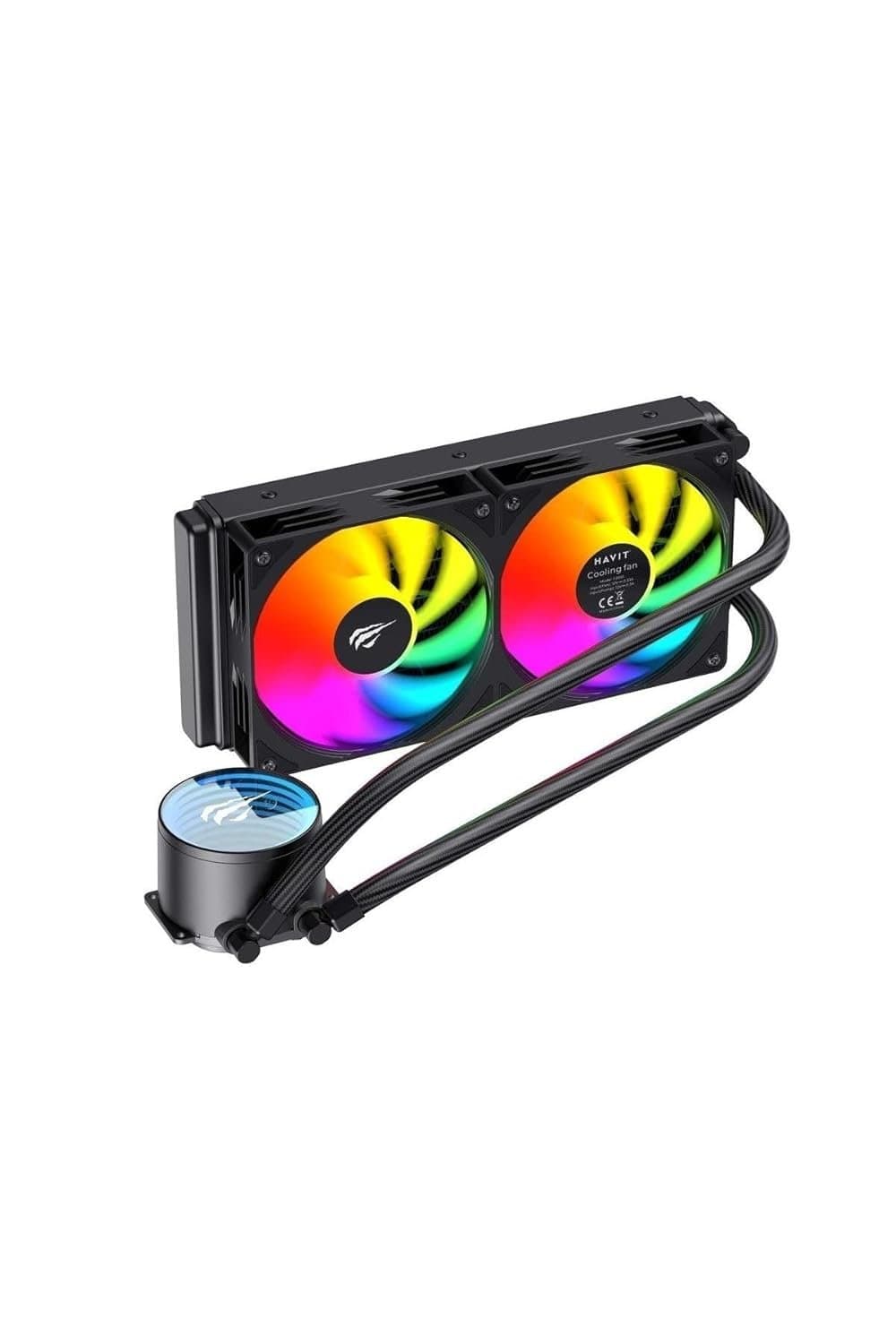 Havit F2001 Gamenote 240mm Liquid CPU Cooler – Dual PWM Fans – RGB Lighting – AM5 & LGA1700 Compatible – High-Performance AIO – Black