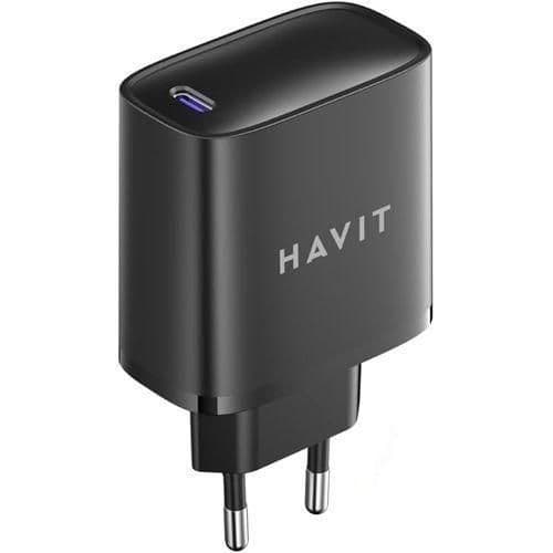 Havit UC46 45W GaN Wall Charger – Power Delivery (PD) 3.0 – Ultra-Compact Gallium Nitride Technology – Fast Charging for Laptops, Tablets, and Smartphones – Black