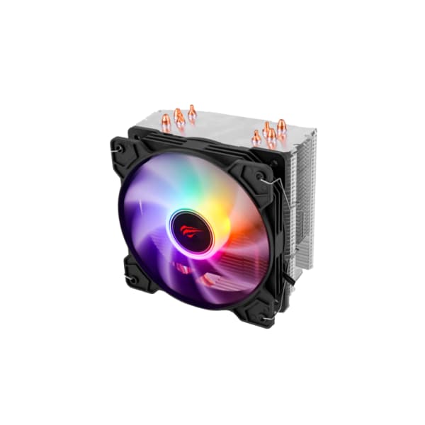 Havit F2003 RGB CPU Cooler – High-Airflow Black Fan – Silent Hydraulic Bearing – Universal Support for Intel & AMD Processors – RGB Gaming Edition