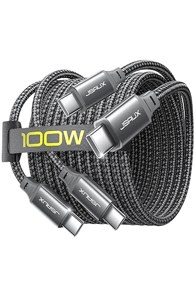 Jsaux  (CC0050) USB C to USB C 100W Cable ,1-Pack 1 M Type C Charger Cord Compatible with Samsung Galaxy S21/S21+/S20+ Ultra, Note 20/10 Ultra, MacBook Air/Pro, iPad Pro 2020/2018, iPad Air ,iPhone 15 Pixel-Grey