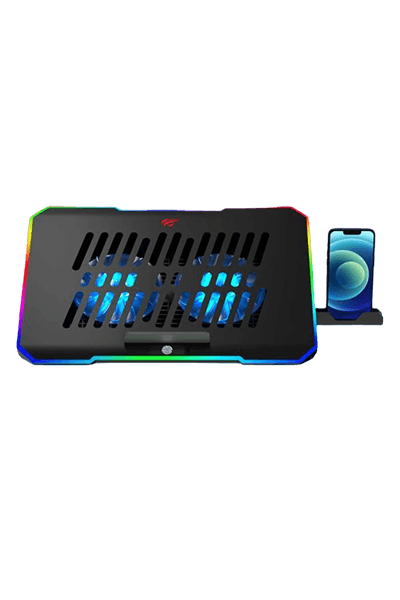 Havit Gamenote F2069 Gaming Laptop Cooling Pad – Dual Ultra-Quiet Fans with Adjustable Speed – Metal Mesh Heat Dissipation – Ergonomic Height Adjustment & Blue LED Backlight (Updated version)