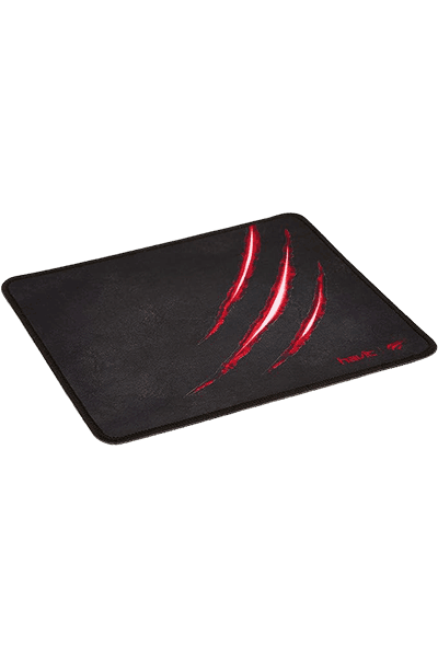 Havit HV-MP838 Gaming Mouse Pad – 25x21cm – Ergonomic Precision Surface – Non-Slip Rubber Base – Durable Stitched Edges – Black & Red
