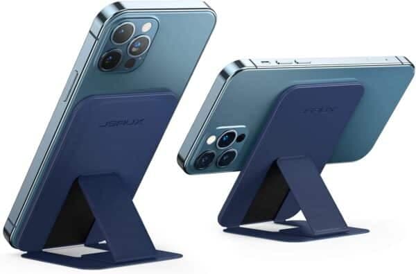 JSAUX SP0301 Phone Stand Magnetic Wallet Compatible for iPhone 12/12 Pro/12 Pro Max/12 Mini, iPhone Magsafe Wallet and iPhone Desk Holder 2 in 1 Phone Magnet Wallet-Baltic Blue