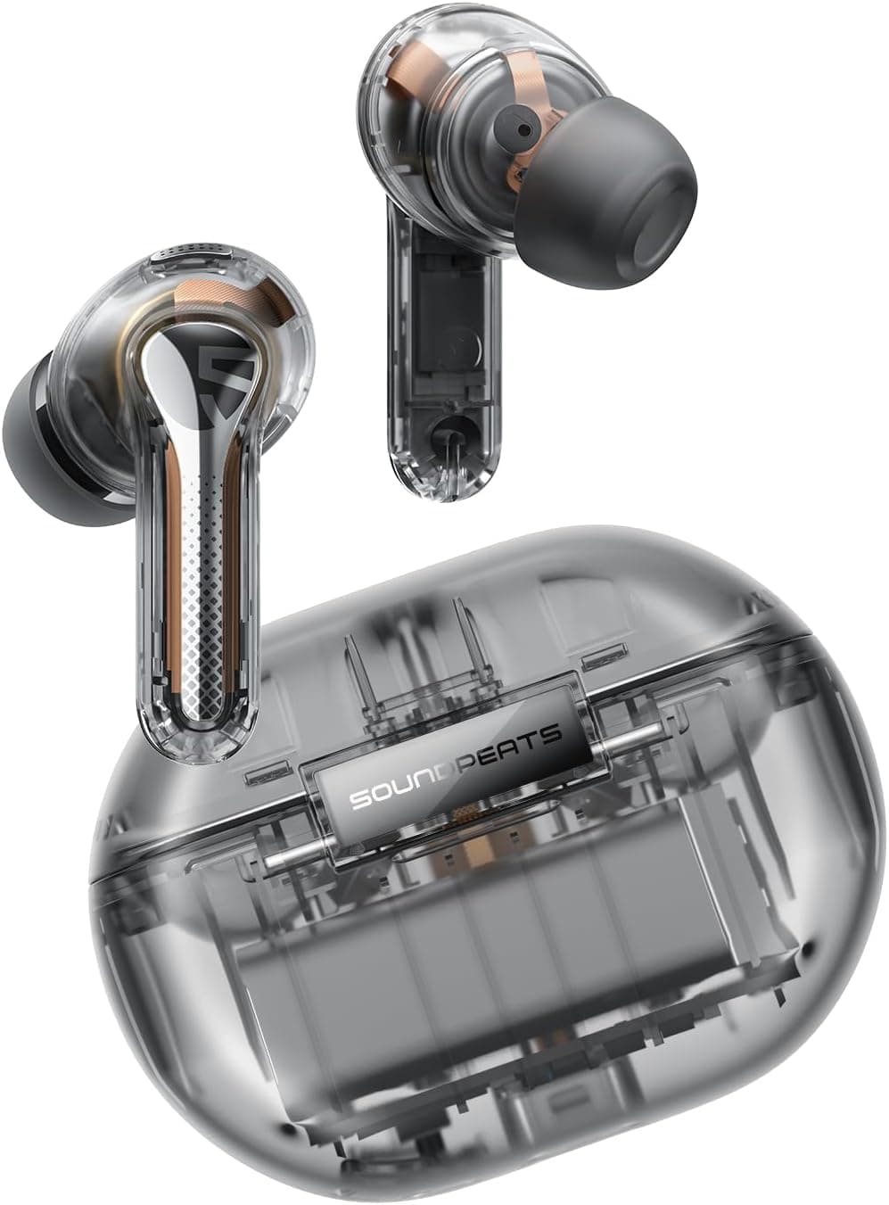 SOUNDPEATS Capsule3 Pro True Wireless Earbuds – Transparent Black – Hybrid ANC – LDAC Hi-Res Audio – 52H Playtime – 6 Mic ENC – Bluetooth 5.3