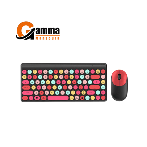 FOREV FV-W10 Colorful Wireless Keyboard And Mouse Combo | Arabic/EN Retro Typewriter Keycap | HighEnd