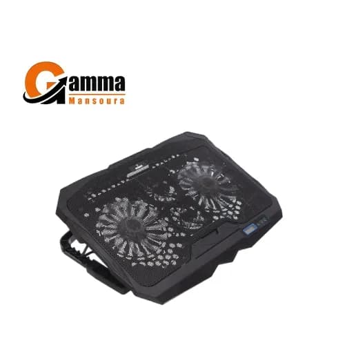 Gamma Laptop Cooling Fan, 4 Fans, Support Up to 15.6 Inch, LED Light, Black, GT18