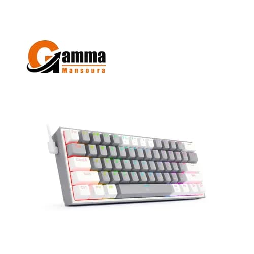 كيبورد جيمنج ميكانيكي ريدراجون K617 Fizz 60% - إضاءة RGB - سويتش أحمر - رمادي - أبيض
