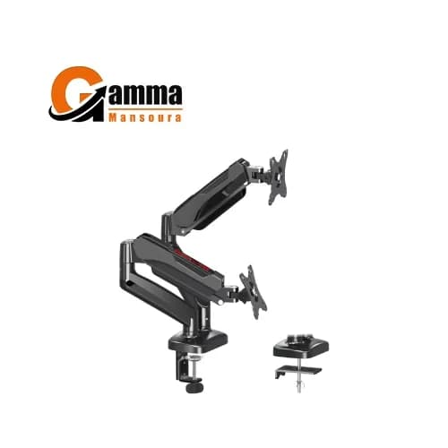 Redragon GMK915 Dual Monitor Mount Stand – Gas Spring Adjustable Arms with VESA 75/100mm, 13-32 Inch