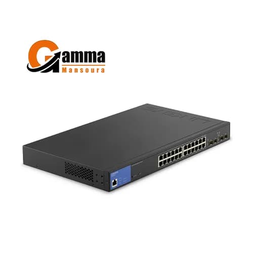 Linksys 24 Port Gigabit Managed Network Switch with 4 x 1Gb Uplink SFP Slots – POE / POE+ Ports LGS328PC