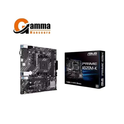 ASUS PRIME A520M-K – AMD A520 AM4 Micro-ATX Motherboard, M.2, HDMI, USB 3.2 Gen 1, 1Gb Ethernet