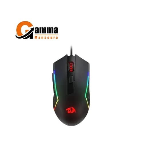 ماوس جيمنج Redragon M616 بـ 6 أزرار قابلة للبرمجة، 8 أوضاع إضاءة، 800-10000 DPI قابل للتعديل، مستشعر Pixart 8925، تصميم مريح، كابل مجدول 1.8 متر