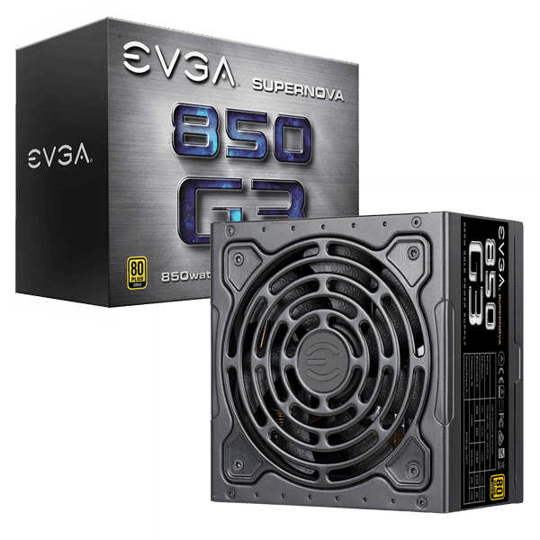 EVGA SuperNOVA 850 G3, 80 Plus GOLD 850W, Fully Modular, Eco Mode with New HDB Fan, 10 Year Warranty, Includes Power ON Self Tester, Compact 150mm Size, Power Supply 220-G3-0850-X2 (EU)