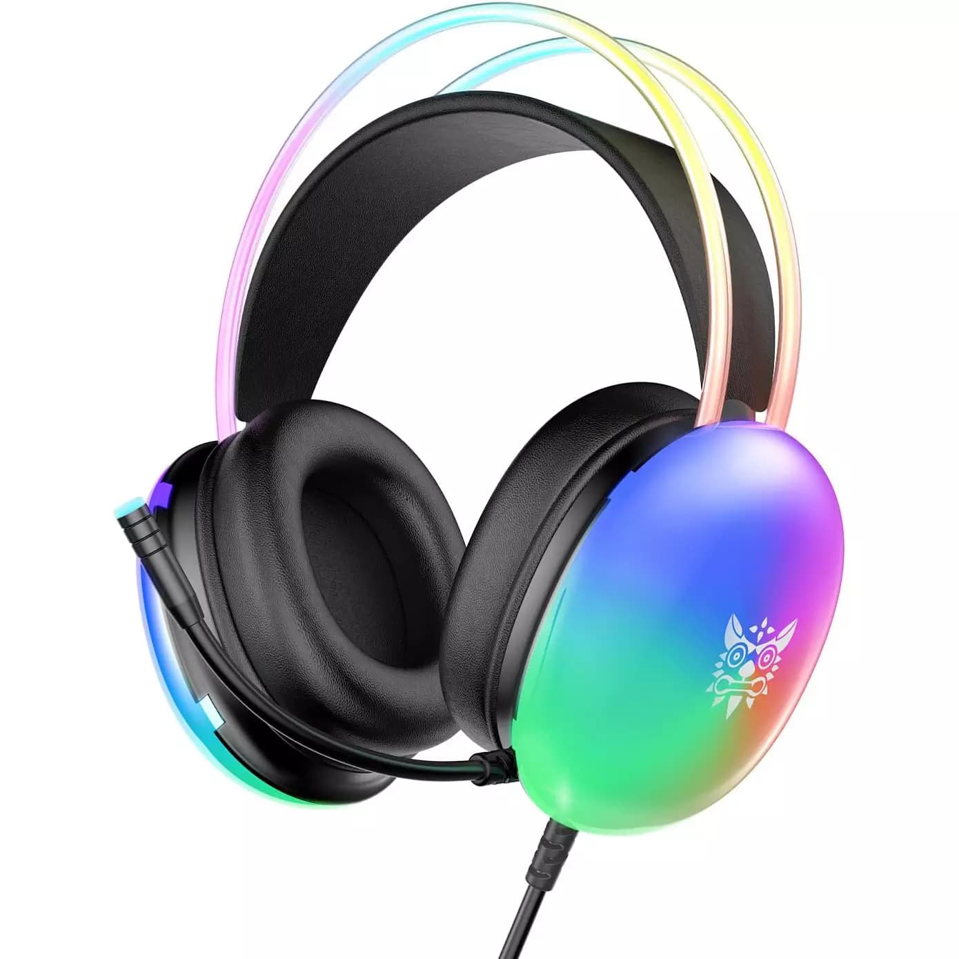 ONIKUMA X25 RGB Gaming Headset – 50mm Drivers, 3D Stereo Surround Sound, Noise Cancelling Microphone & RGB Gaming Headphones for PC, PS5, PS4, Xbox & Mobile (Black)