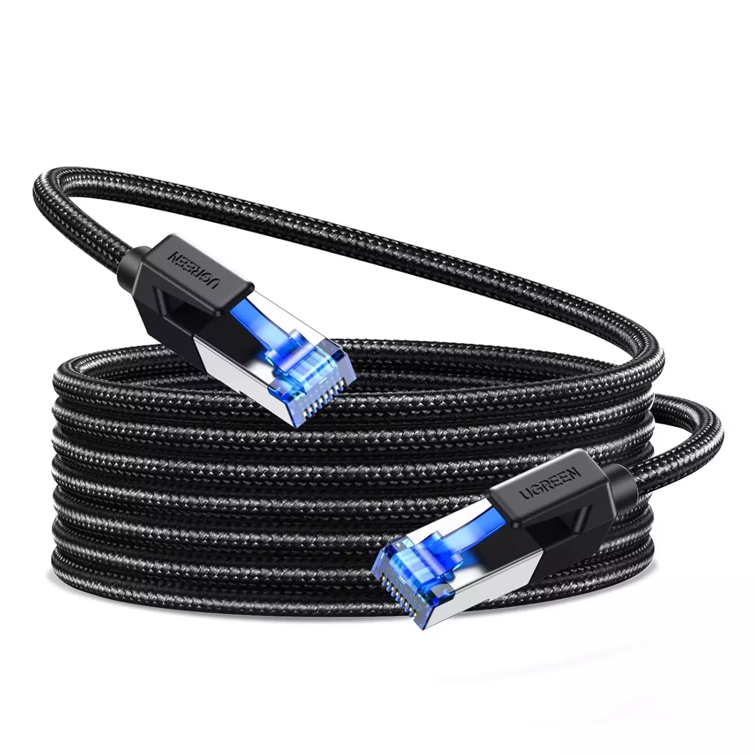 UGREEN NW153 Cat 8 Ethernet Cable 20M (65FT) – 40Gbps High-Speed Braided RJ45 Shielded Network LAN Cable for Gaming, PS5, Xbox, Router, Modem & PC