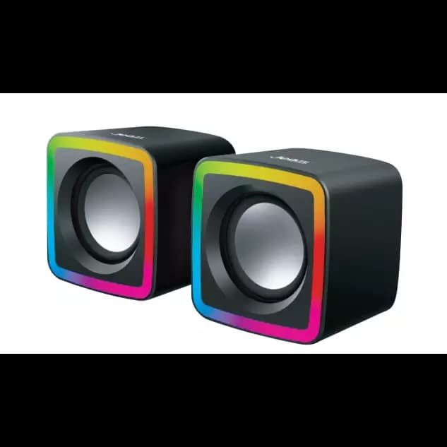 JeDEL S-575 Rainbow Desktop Speakers 6W – 2.0 Channel Stereo – USB Powered + 3.5mm Cable