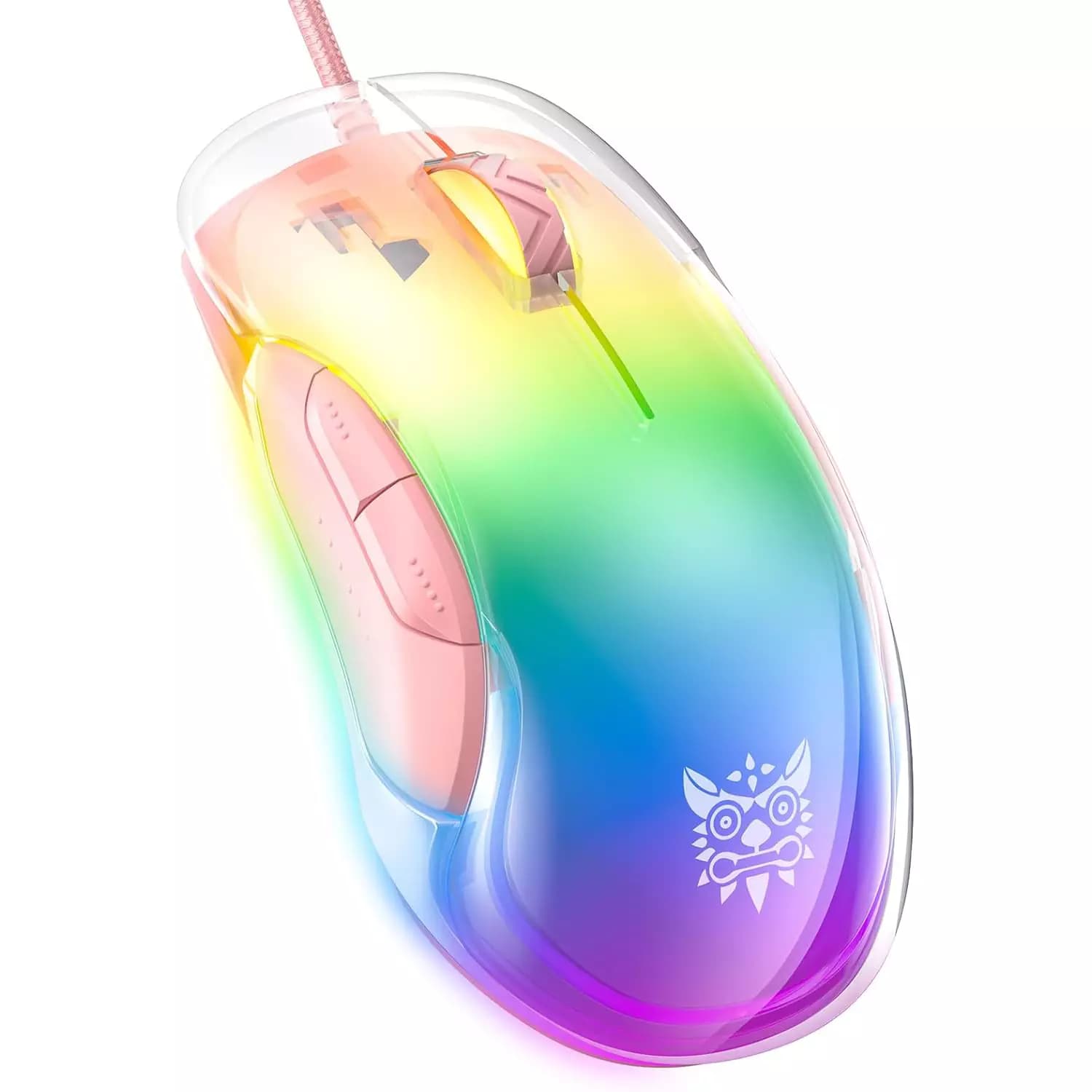 ONIKUMA CW925 RGB Gaming Mouse – 12800 DPI Optical Sensor, Programmable Software, 1000Hz Polling Rate & Lightweight Ergonomic Design (Pink)
