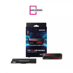 Samsung 990 PRO w/ Heatsink 4TB SSD NVMe M.2 – PCIe 4.0, up to 7,450 MB/s read, 6,900 MB/s write, 1.6M IOPS, V-NAND TLC, 4GB DDR4 cache, heatsink, 3-year warrant