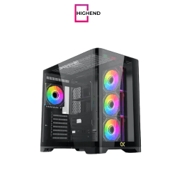 XIGMATEK Crystal Storm 4 fan PWM Argb Curved TG Mid Tower Case