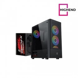 XIGMATEK HERO II AIR 4 FAN ARGB MID TOWER CASE + X-POWER 750W 80+ WHITE