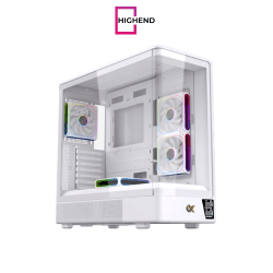 Xigmatek Moon DGT Arctic Digital LCD 4 Fan Argb PWM Curved Tempered Glass White Super Tower Case