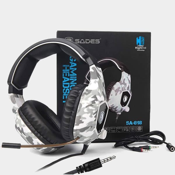 Sades SA818 Stereo Gaming Headphones With Noise-Reduction Mic -Camouflage