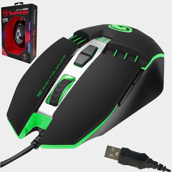 Marvo Scorpion M112 Programmable Gaming Mouse Breatble Backlit LED Lights 4000DPI