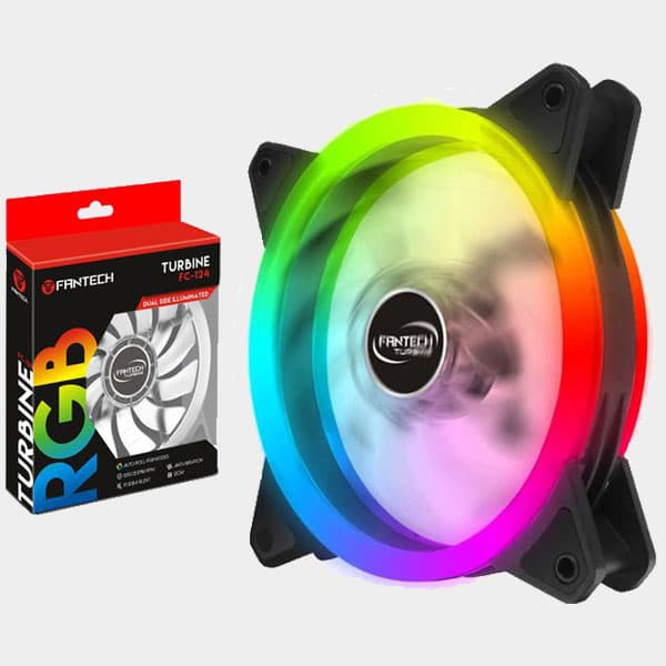 FANTECH FC-124 Dual Side Illuminated RGB LED Turbine Case Fan 12CM