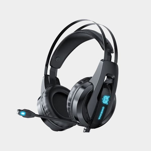 Onikuma K16 Blue LED Gaming Headset Over-Ear With Mic For PS5, PS4, Xbox One, PC, Mac