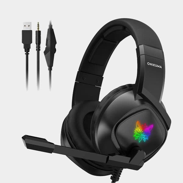 Onikuma K19 Gaming Headset RGB LED Over Ear Headphones