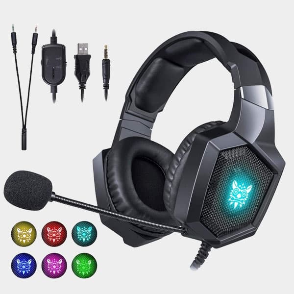 Onikuma K8 RGB LED 3.5mm Gaming Headset Headband With Mic