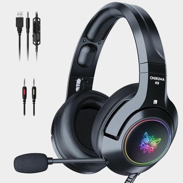 Onikuma K9 RGB LED Lights 3.5mm Jack With Mic Surround Gaming Headset