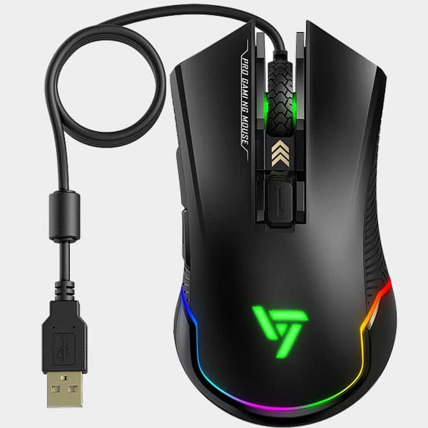 Victsing Pc109A Pro RGB Wired Gaming Mouse – 7250DPI – Black