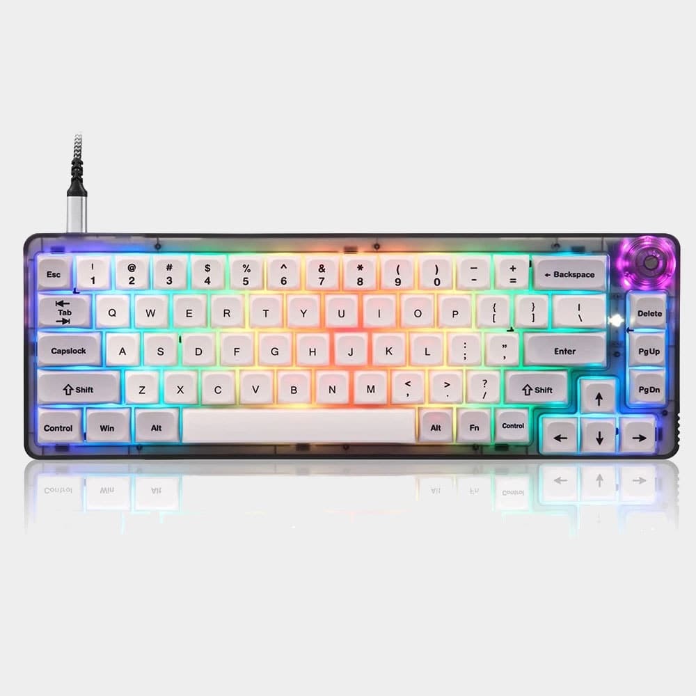 Motospeed CK69 67 Keys Wired Mechanical Gaming Keyboard with HighEnd RGB Light Effect Gateron GPro Red Switches Support Hot Swapping