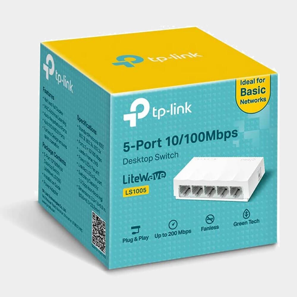 TP-LINK LS1005 Desktop Switch, 5 Ports – White