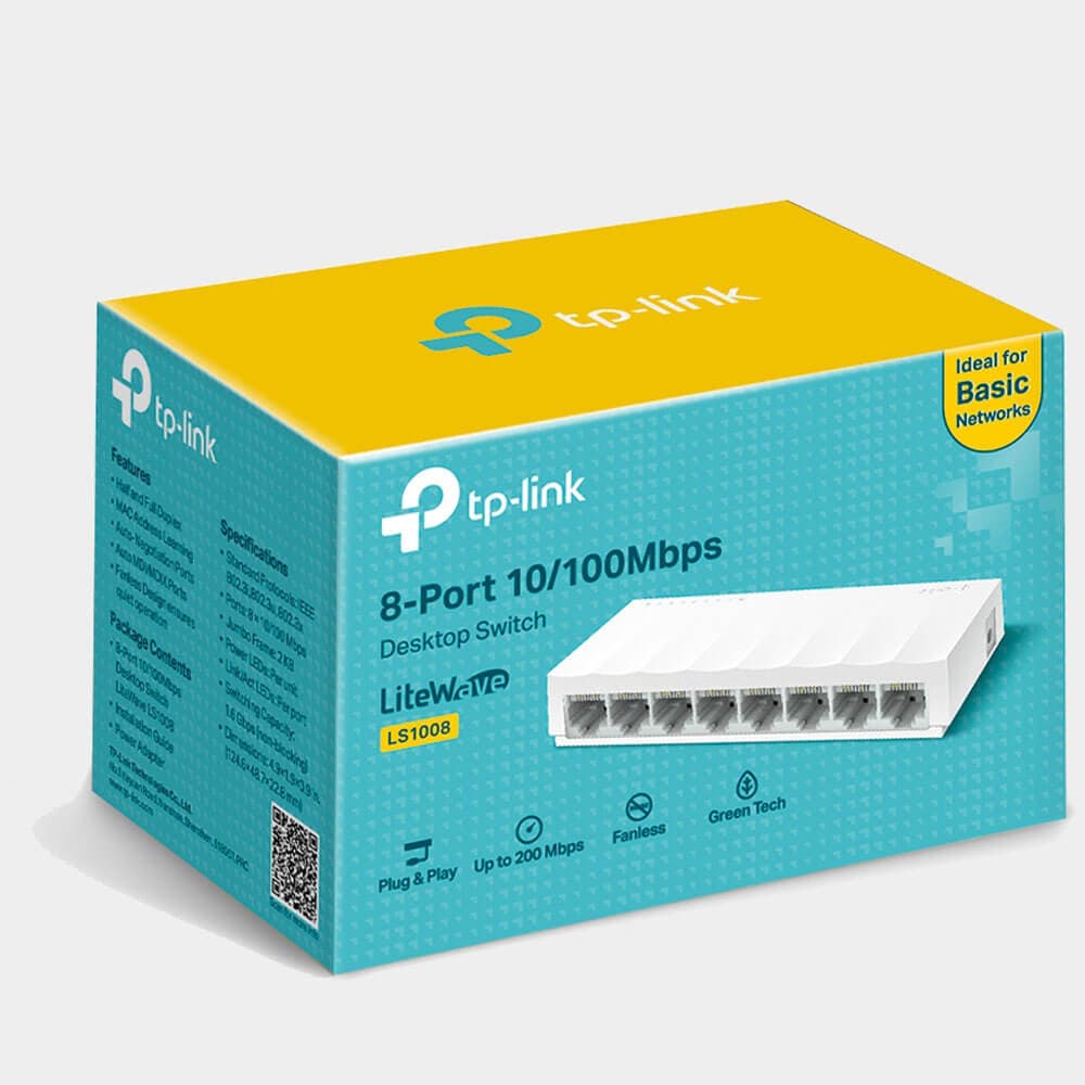TP-LINK LS1008 Desktop Switch, 8 Ports – White