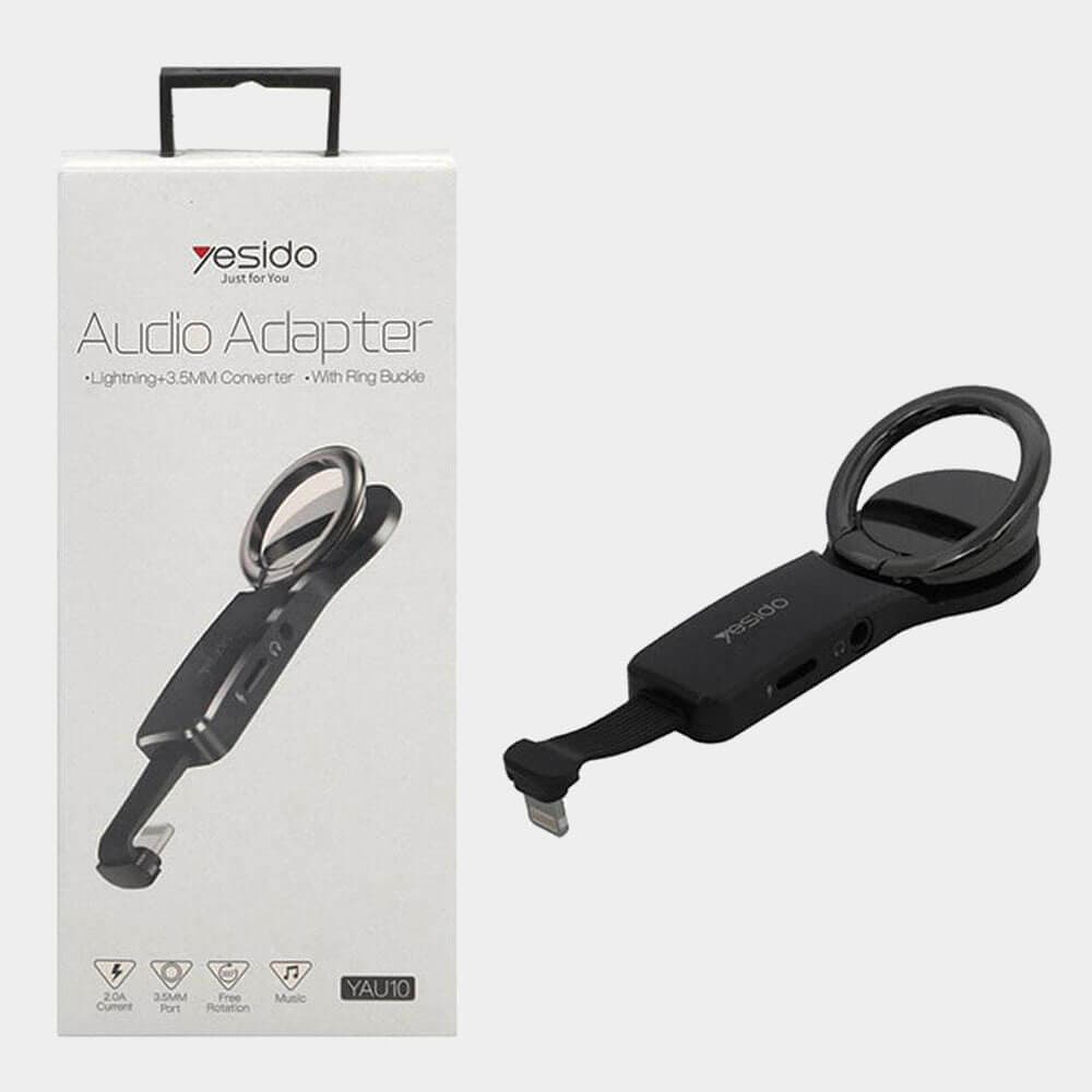 YESIDO YAU10 Lightning to Lightning & AUX port with ring buckle