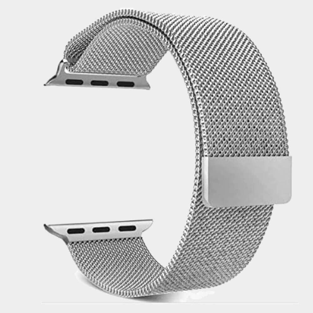 Magnetic stainless steel strap for Apple smart watch 42-44-45-49mm | Silver