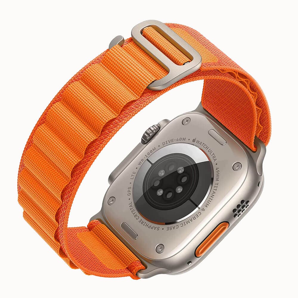 Fabric Strap Compatible for Apple Watch Band Ultra 38mm 40mm 41mm 49mm 45mm 44mm 42mm, for Nylon Sport Solo Loop Woven Wristband, replacement Strap for iWatch Series 8/7/6/5/4/3/2/1/SE/Ultra Women Men (Orange)