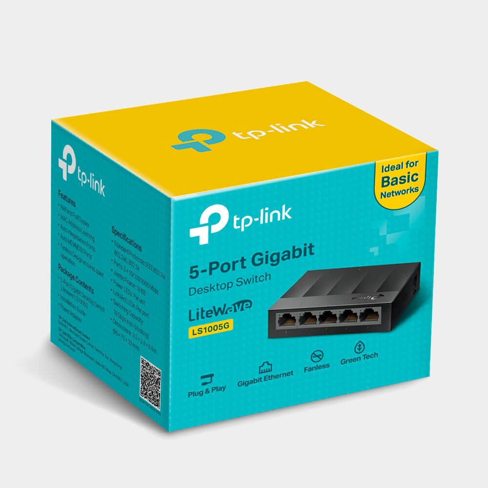 Tplink LS1005G 5-Port 10/100/1000Mbps (Gigabit) Desktop Switch