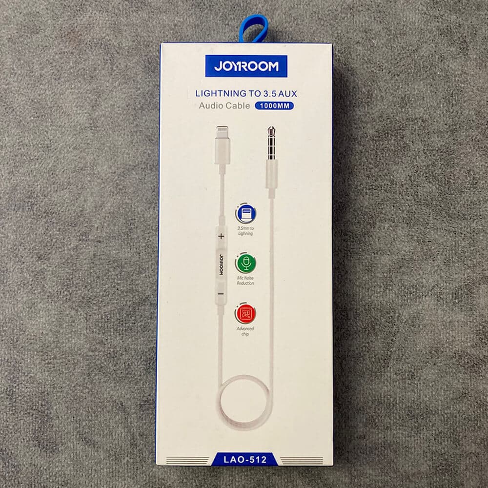 Lightning iPhone Cable to 3.5mm AUX Jack With volume control | HighEnd | Joyroom LAO-512